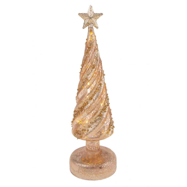 Albero di Natale Bianchi Dino in vetro con luci LED altezza 30 cm