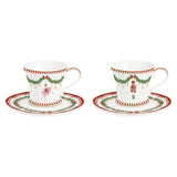 Set 2 tazzine caffè Magie de Noel Easy Life in porcellana con decori natalizi