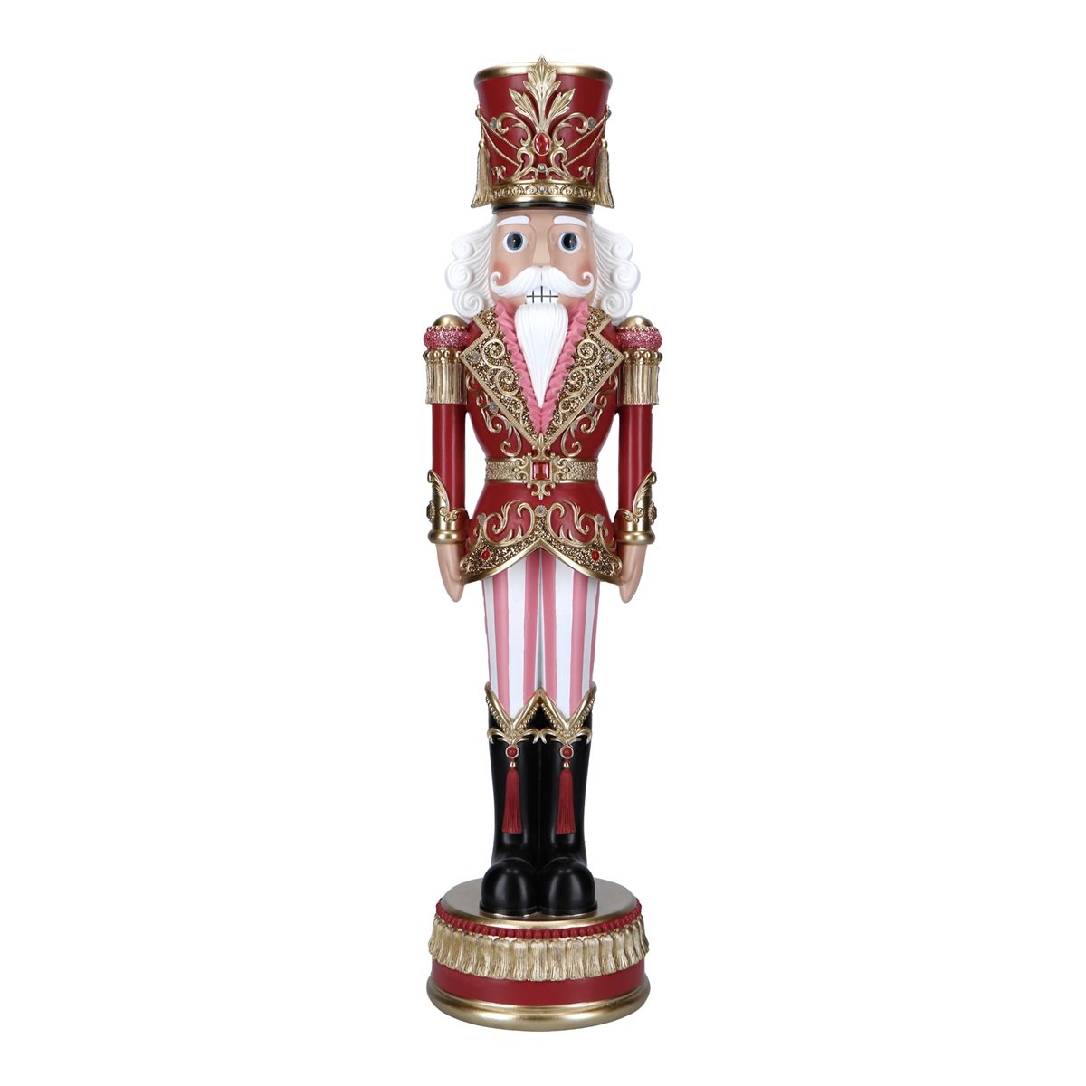 Schiaccianoci di Natale Timstor in poliresina rosa 91 cm