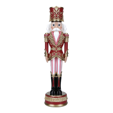 Schiaccianoci di Natale Timstor in poliresina rosa 91 cm