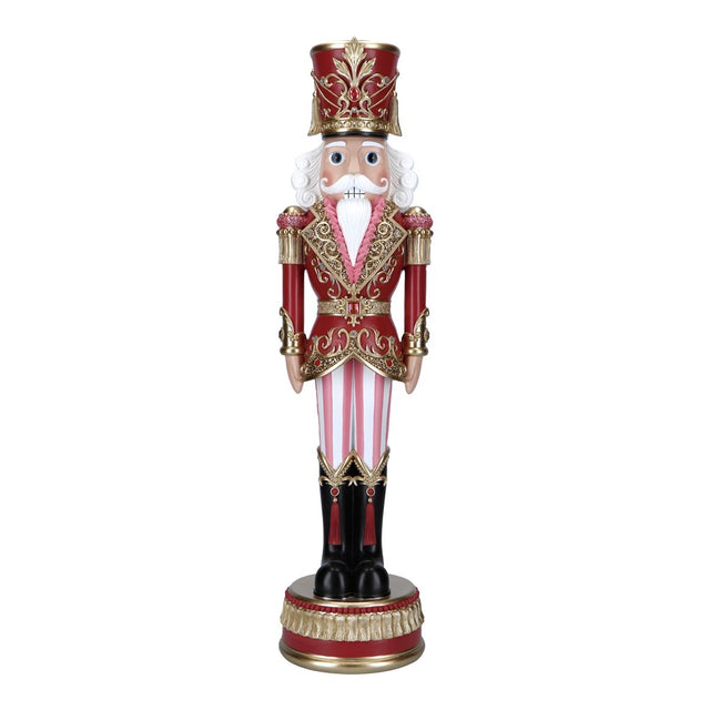 Schiaccianoci di Natale Timstor in poliresina rosa 91 cm