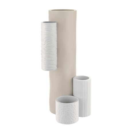 Vaso modulare Bongelli Preziosi in marmorino bianco e nocciola 34 cm