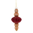 Pendaglio albero Natale Bianchi Dino in vetro burgundy e oro 15,5 cm