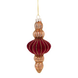 Pendaglio albero Natale Bianchi Dino in vetro burgundy e oro 15,5 cm