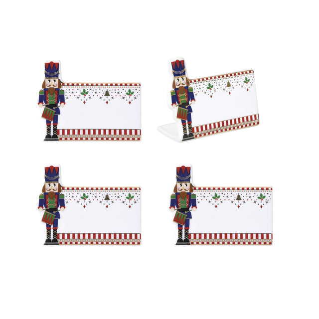 Set 4 segnaposto Nutcracker Easy Life in porcellana decorata 9x6,5 cm