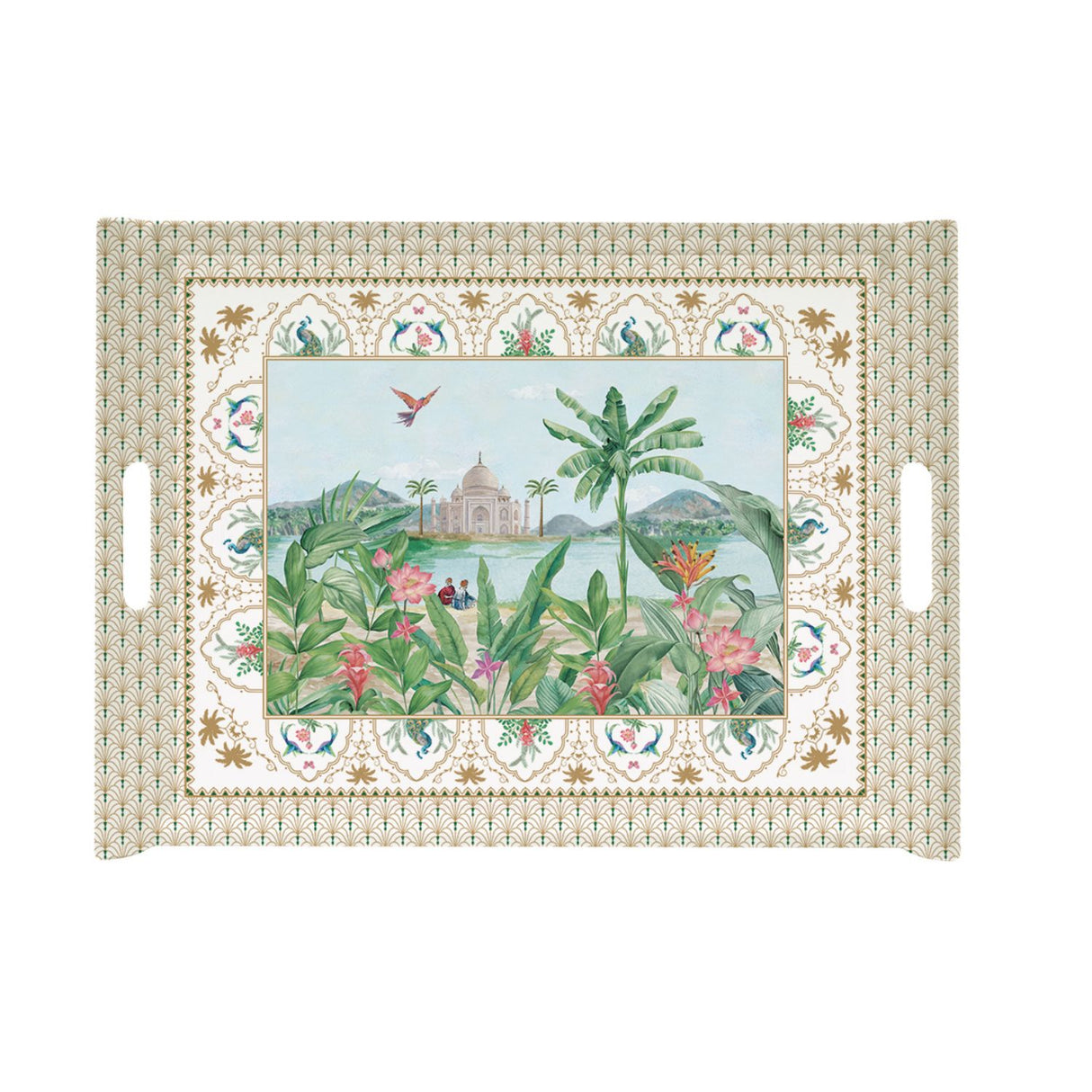 Vassoio con manici Easy Life in melamina decorata 52x37 cm
