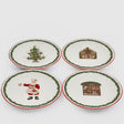Set piatti dessert XMAS Tree EDG in porcellana decorata 15 cm 4 pezzi