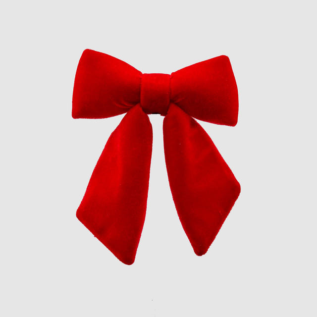 Fiocco natalizio EDG in velluto rosso imbottito 25x21 cm