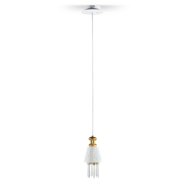 Lampada a sospensione Belle de Nuit Lladrò in porcellana 170x11 cm