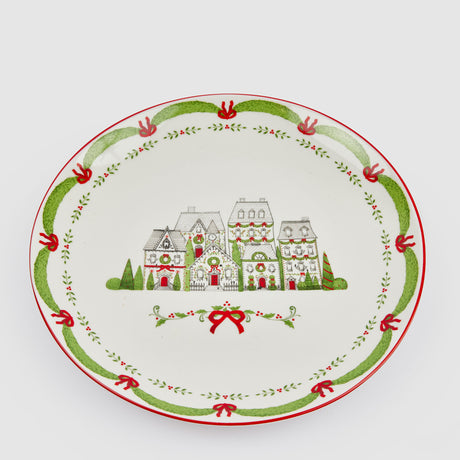 Piatto piano EDG in porcellana con decoro natalizio vintage 25 cm