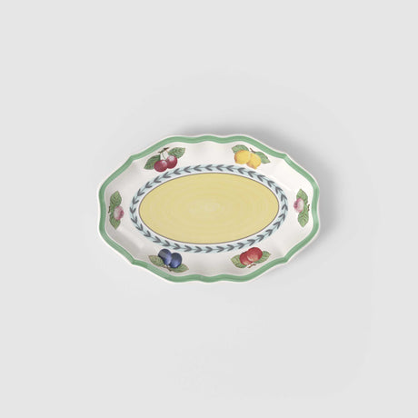 Piattino ovale French Garden Villeroy & Boch in porcellana decorata 24 cm