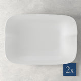 Set piatti lasagne Villeroy & Boch in porcellana con bordo rialzato 32x22 cm