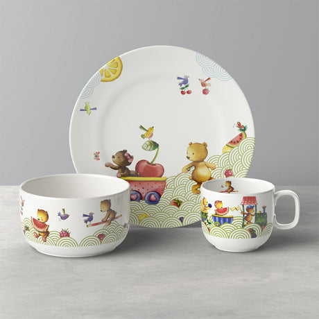Set piatti bimbo Villeroy & Boch Hungry as a Bear in porcellana 3 pezzi