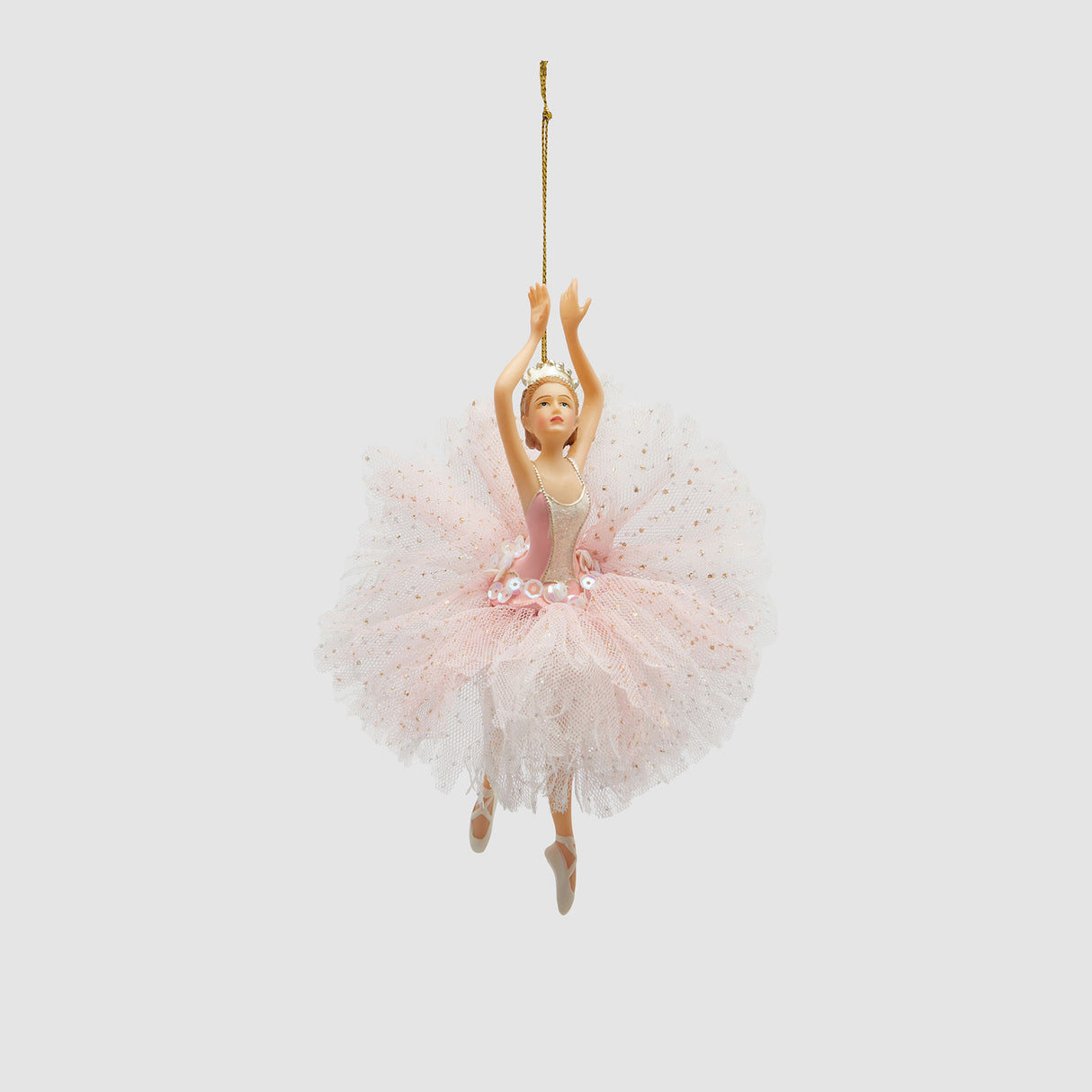 Addobbo ballerina EDG Enzo De Gasperi in resina rosa 18 cm