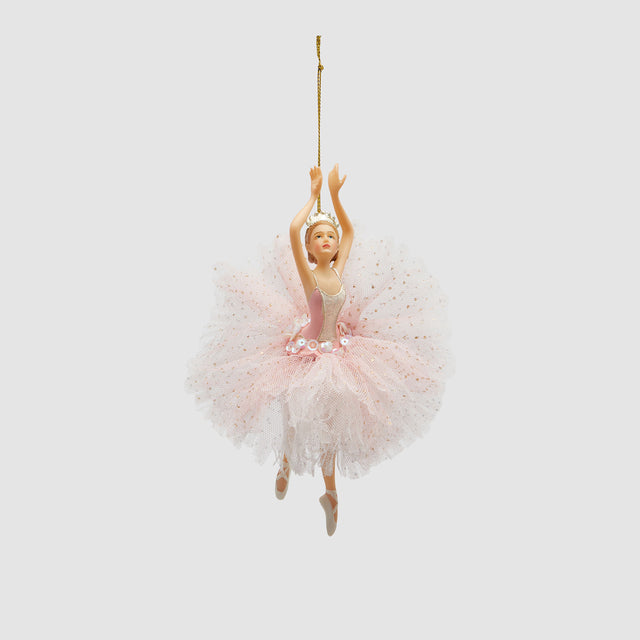 Addobbo ballerina EDG Enzo De Gasperi in resina rosa 18 cm