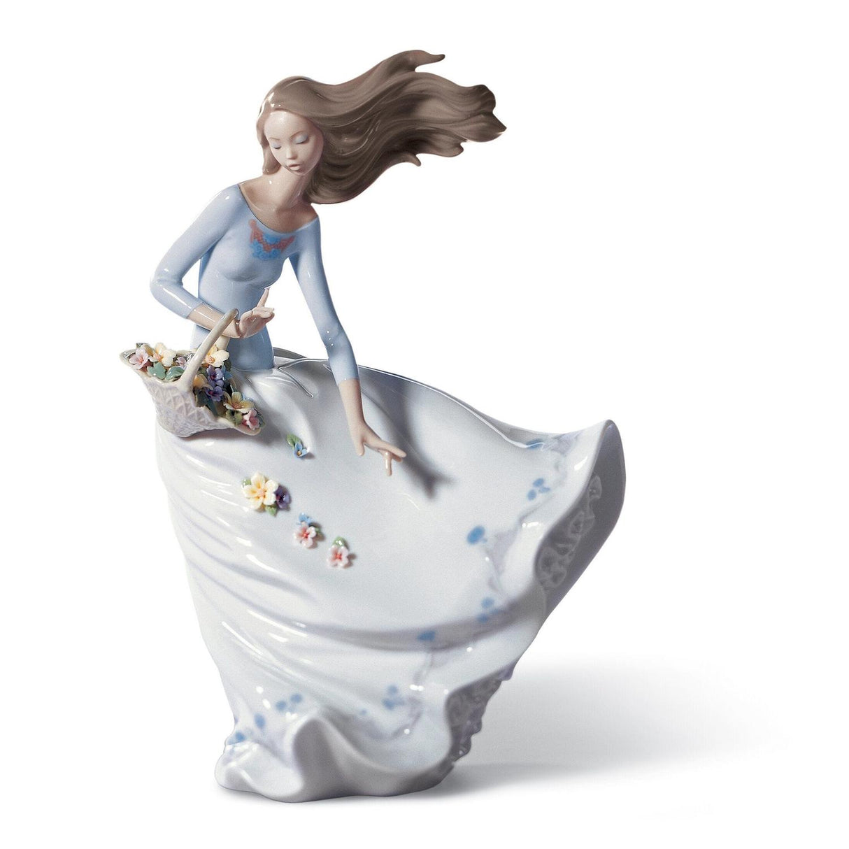 LLADRO' Figure Statue Woman "Perfumes in the Wind" Porcelain H28cm