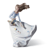 LLADRO' Figure Statue Woman "Perfumes in the Wind" Porcelain H28cm