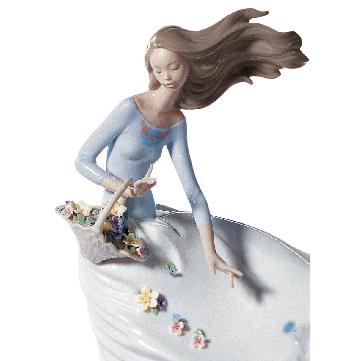 LLADRO' Figure Statue Woman "Perfumes in the Wind" Porcelain H28cm