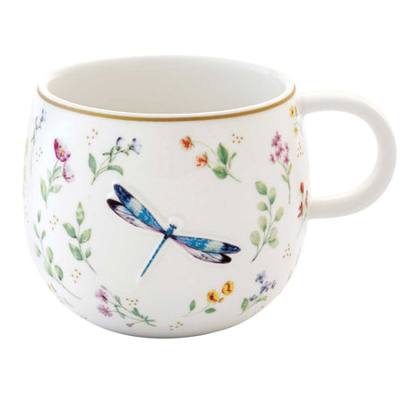 Tazza mug Easy Life in porcellana con decoro libellula 400 ml