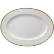 Piatto ovale da portata Versace in porcellana bianca e oro 28x20,5 cm
