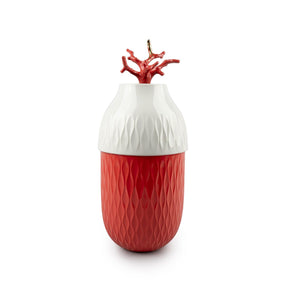 Vaso Coral Lladrò in porcellana artigianale 44x16 cm