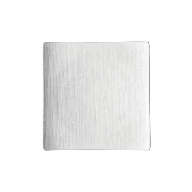 Piatto piano quadrato Rosenthal Mesh Weiss in porcellana bianca 29 cm
