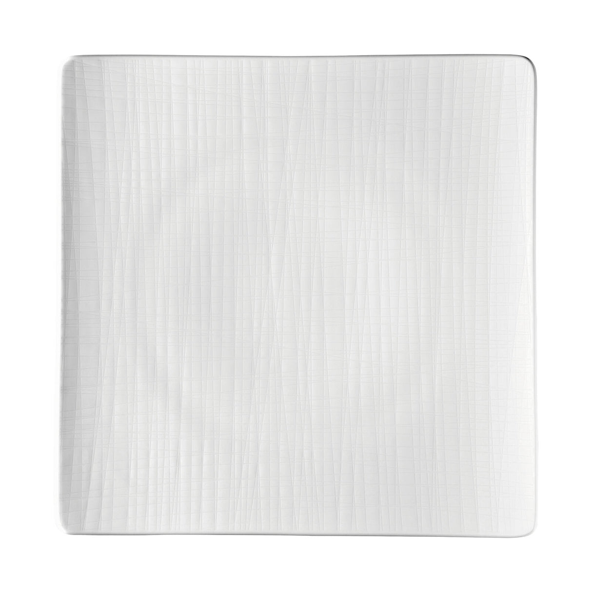 Piatto piano quadrato Rosenthal Mesh Weiss in porcellana bianca 42 cm