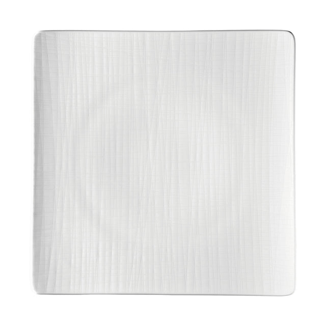 Piatto piano quadrato Rosenthal Mesh Weiss in porcellana bianca 42 cm
