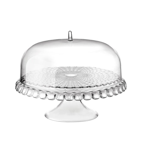 Alzata con campana Guzzini in plastica trasparente lavorazione Tiffany 36x28 cm
