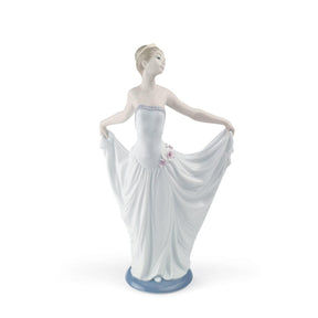 Statuina ballerina che saluta Lladrò in porcellana 30x18 cm