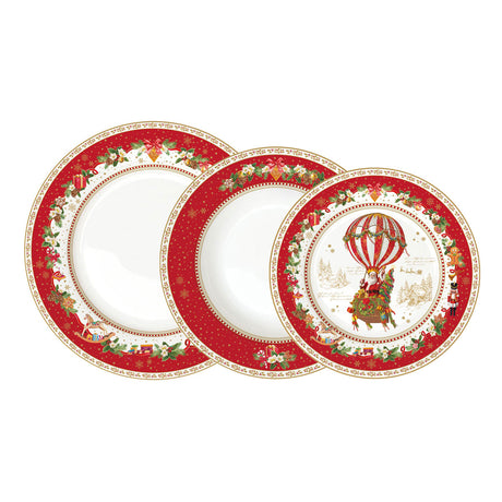 Servizio piatti Christmas Memories Easy Life in porcellana 18 pezzi decorati