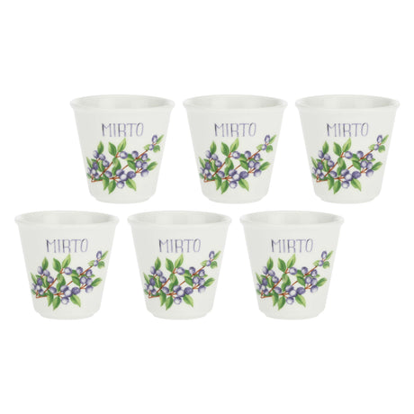 Set 6 bicchierini liquore La Porcellana Bianca in porcellana decorata 75ml