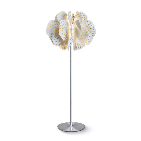 Lampada da terra Nightbloom Lladrò in porcellana bianca e oro 170x68 cm