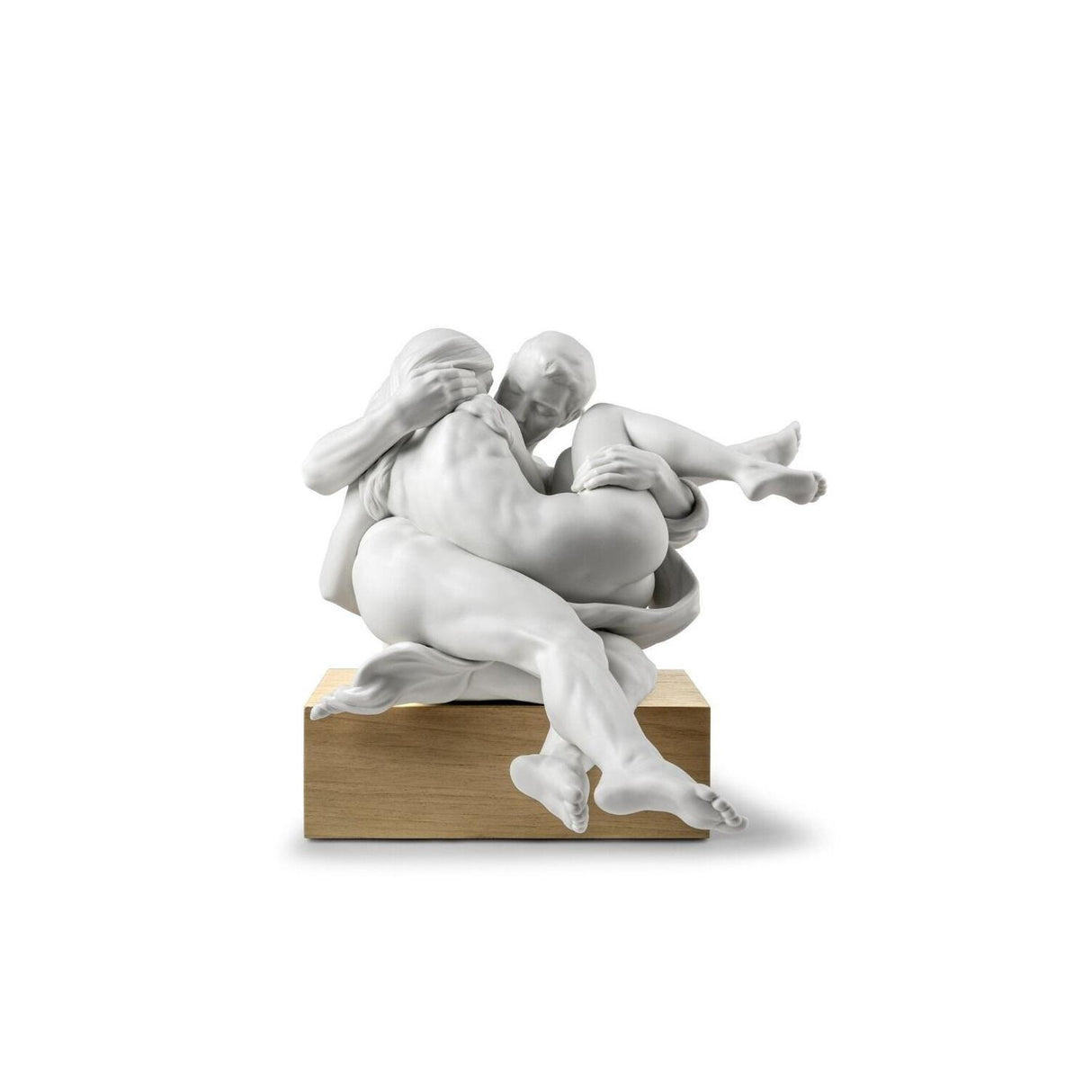 Scultura Coppia Together Lladrò in porcellana bianca opaca 31x32 cm