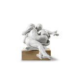 Scultura Coppia Together Lladrò in porcellana bianca opaca 31x32 cm