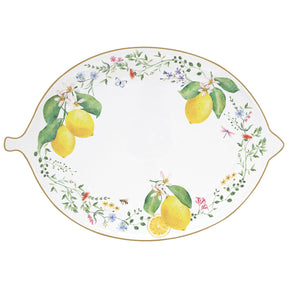 Vassoio Limone Easy Life in porcellana decorata 30x21,5 cm