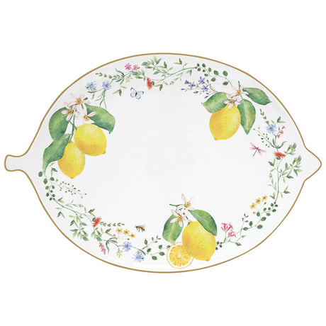 Vassoio Limone Easy Life in porcellana decorata 30x21,5 cm