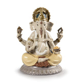 Statuina Lord Ganesha Lladrò in porcellana lucida 24x16 cm