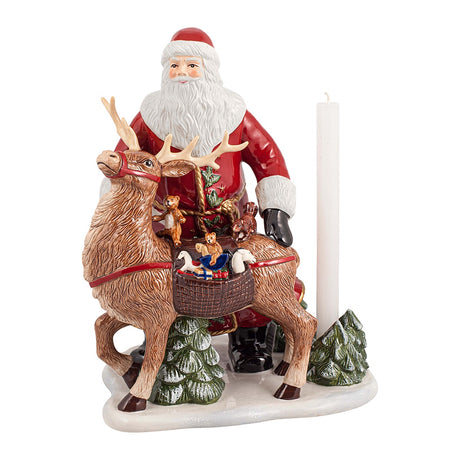 Statuina Babbo Natale con cervo Villeroy & Boch in porcellana 35 cm