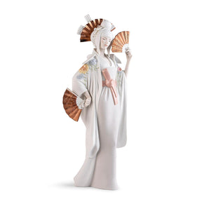 Statuina Ballerina Giapponese Lladrò in porcellana decorata 57x23 cm