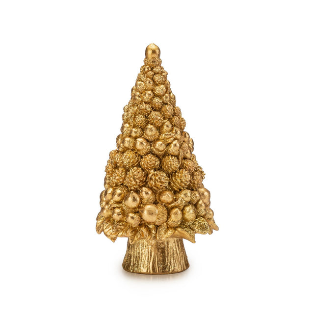 Albero di Natale Noel in poliresina color oro altezza 22,5 cm