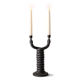 Candelabro Snakes Lladrò in porcellana nera opaca 32x17 cm