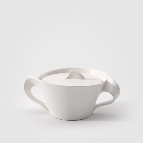 Zuccheriera NewWave Villeroy & Boch in porcellana bianca dal design asimmetrico