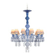 Lampadario Belle de Nuit Lladrò in porcellana azzurra 12 luci