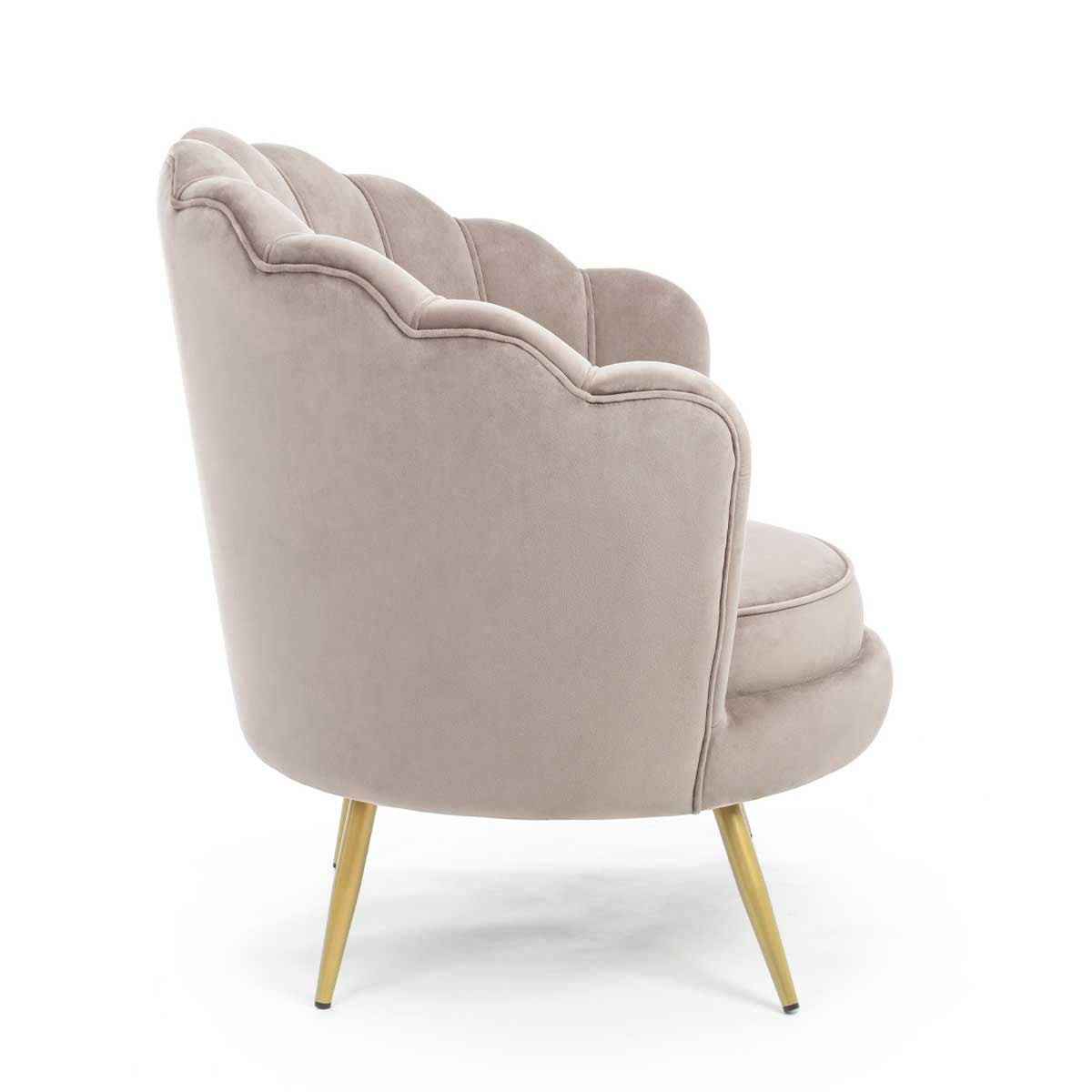 BIZZOTTO Giliola Armchair Light Gray Living Room Velvet 84cm 0743683