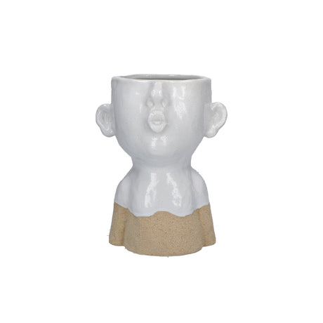 Vaso Cachepot eIoFischio Rituali Domestici in ceramica 16x21 cm