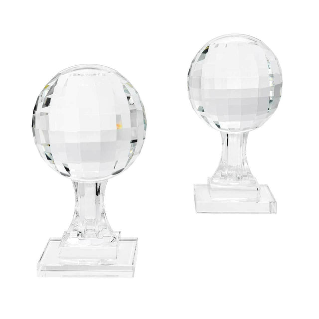 Fermalibri palline da golf Abhika in vetro trasparente set 2 pezzi
