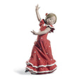 Statuina ballerina spagnola Lladrò in porcellana con vestito rosso 19x10 cm