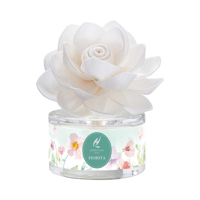 Diffusore a bastoncino Hypno Casa in vetro con fiore fragranza Fiorita 30 ml