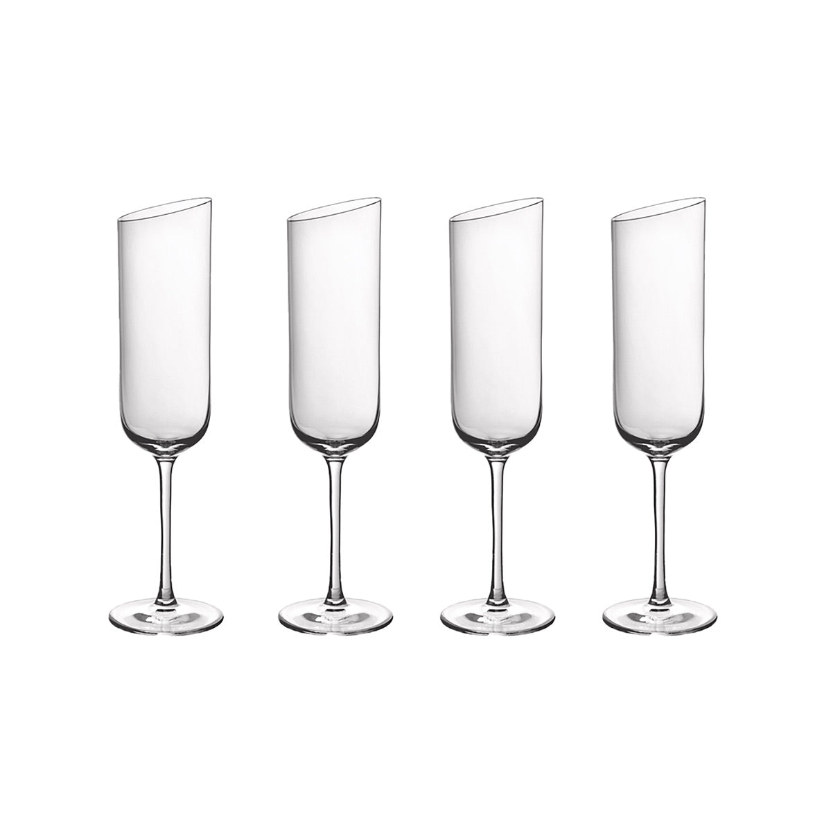Set 4 flute spumante Villeroy & Boch NewMoon in cristallo asimmetrico